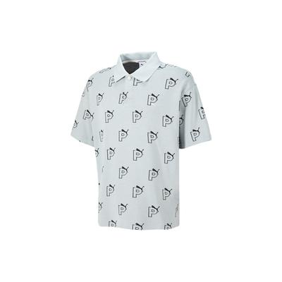 Ležérne polo tričko s krátkym rukávom a potlačou písmen Unisex Polo tričká Platino-sivá 539664-80