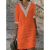 QICED Abiti Casual Estivi Primaverili a Manica 1/2 con Scollo a V e Stampa Monocolore