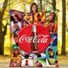 Christmas Gift Halloween Themed Cola Beverage Coca Cola Blanket Soft Home Furnishing Nap Decoration Four Seasons Warm Sherpa Blanket U3