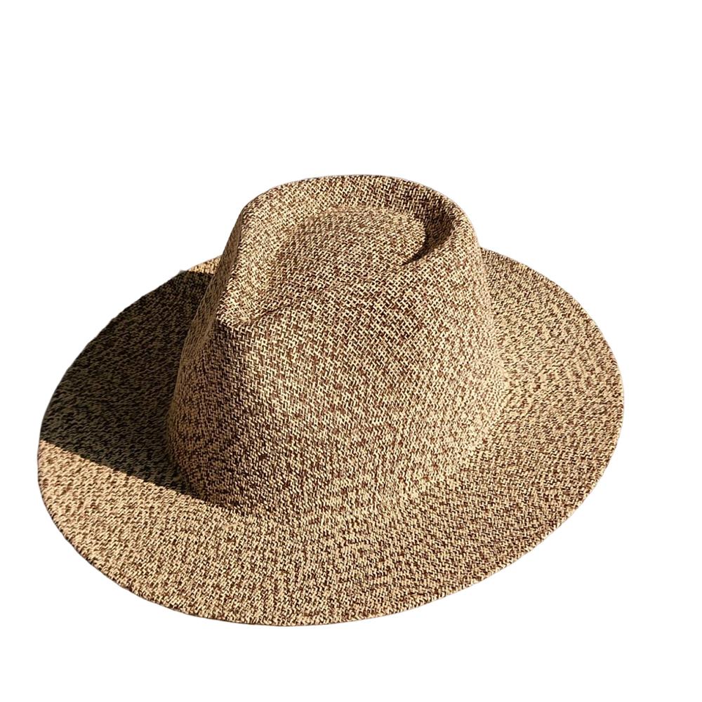 

New Men s Beach Hat Hand-woven Straw Hat with Concave Top Soft Felt Hat Sun HatOutdoor Sun Protection Beach HatSunHat summer hat M56-58CM