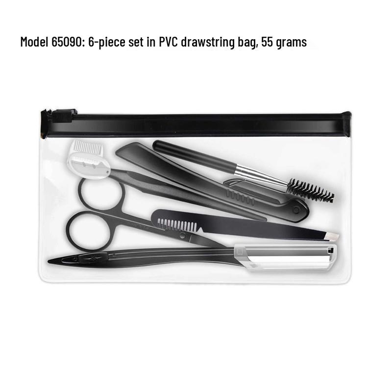 Detachable Eyebrow Razor & Scissors Beauty Set with Eyelash Brush and Comb