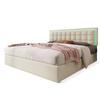 Lit rembourré - MUVOE - 160x200 cm - Simili cuir blanc - Éclairage LED - Matelas inclus