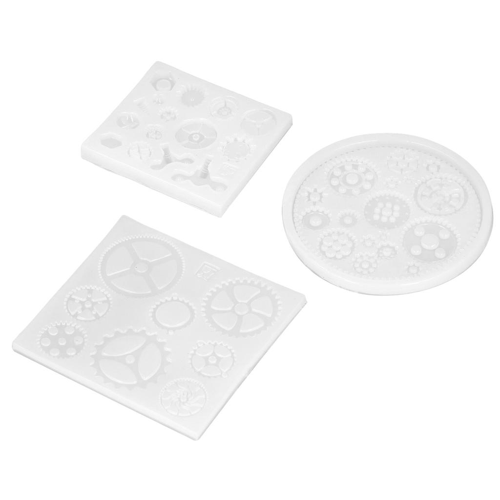 3PCS Gear Silicone Mould Cartoon Punk Style Industrial Gear Silicone Mold Mirror Flash Nonstick DIY