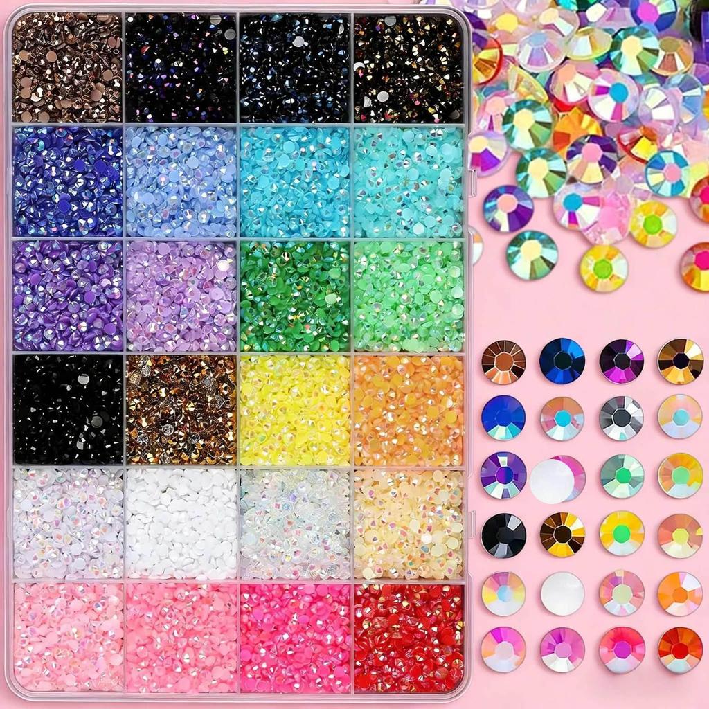 40-Grids Large Capacity 3mm Flat-Bottom DIY Resin Nail Drill for Jewelry Ornaments