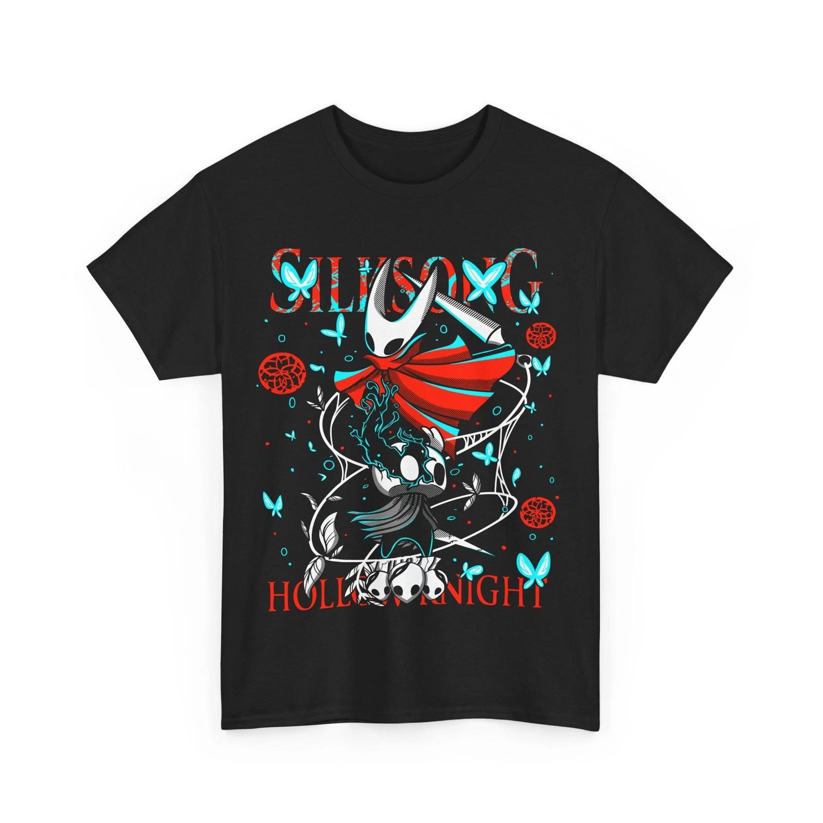 Hollow Knight Silksong Ретро Футболка Silksong Футболка Воин Независимая Игра Мужская и Женская Летняя Хлопковая Футболка S