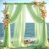 Sage Green Chiffon Background Curtains, Wedding Tablecloths and Draperies, Wedding Arch Party Decorations, Chair Decorations