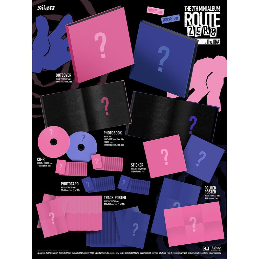 xikers [ROUTE ZERO : The ORA] 7TH MINI ALBUM (TRICKY Ver./ HIKER Ver./ POCAALBUM/ Special Ver.)