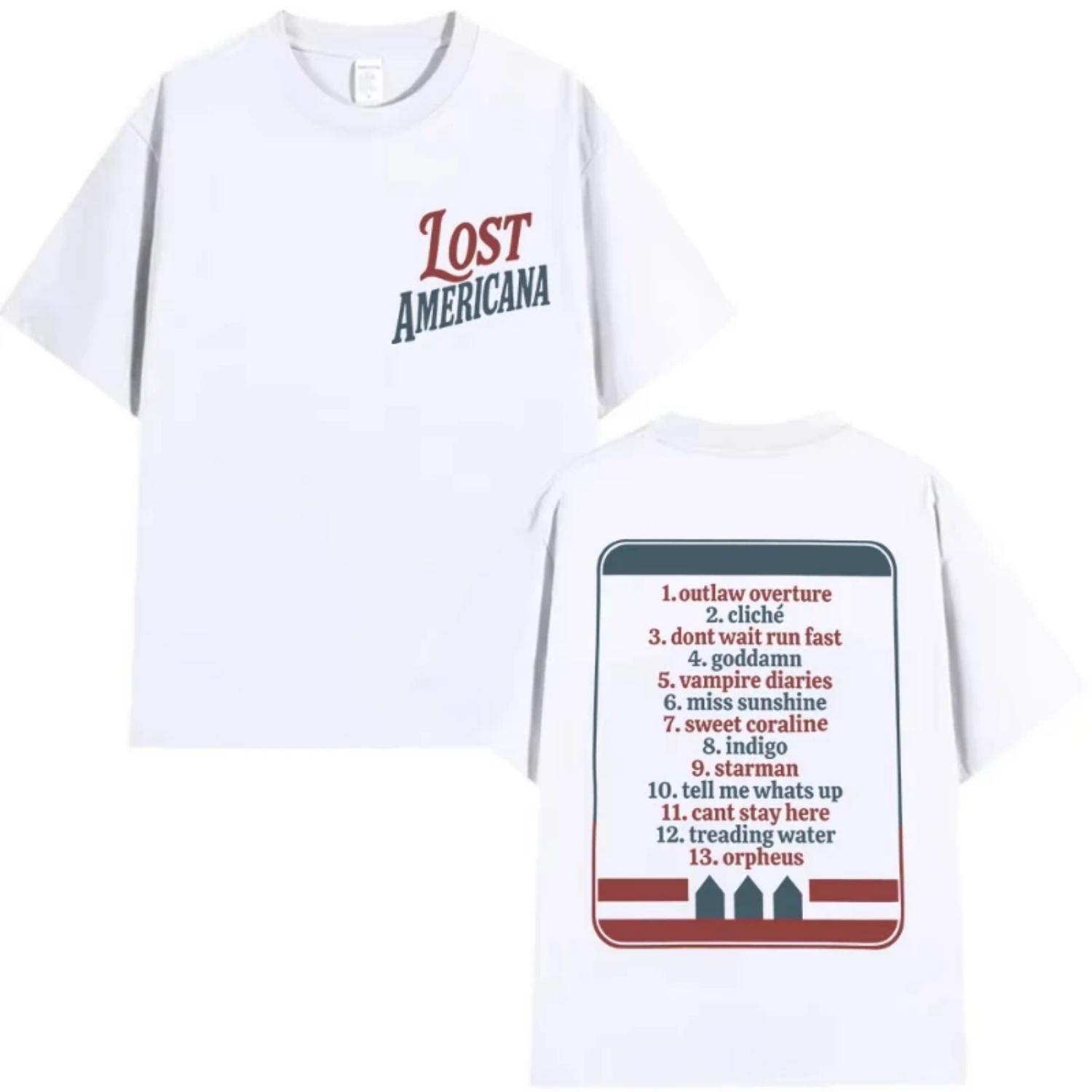 

MGK Lost XX Americana Tour 2025 Print T Shirt Men Women Casual Cotton Short Sleeve T-shirt Fans Gift Clothing Retro Tshirts S чёрный