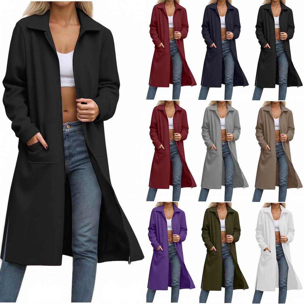 Women's Loose Comfortable Casual Fashionable Solid Color Medium Long Sleeved Jacket