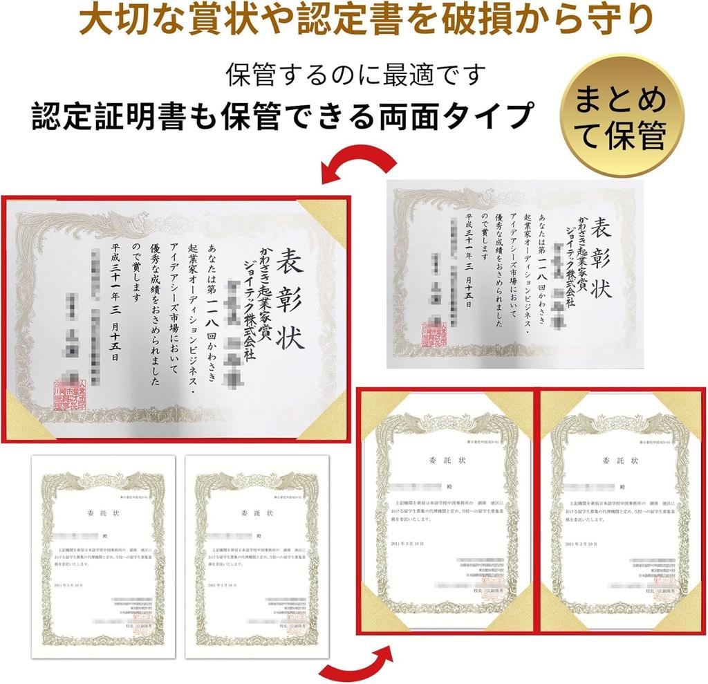 DonGee Certificate/Document File, Set of 10, Floral Design, A4 Size, Holds Two Documents, Gold Edges, Ideal for Certificates of Appreciation, Graduati
