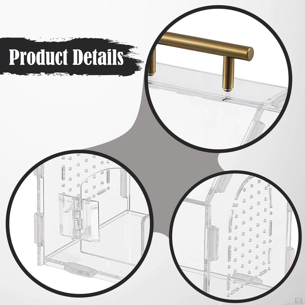 Reptile Feeding Box Hatching Container Breathable Animals Breeding Habitat Cage for Bearded