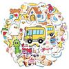 35pcs Cute Food Stickers Playful Space Stationery Stickers Funny Stickers For Guitar Laptop Helmet Skateboard DIY Phone Guitar