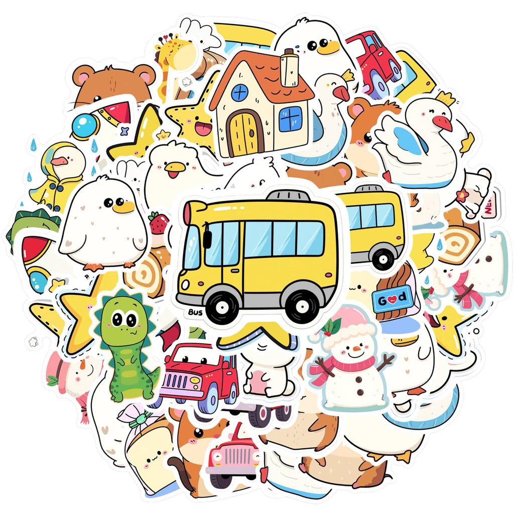 35pcs Cute Food Stickers Playful Space Stationery Stickers Funny Stickers For Guitar Laptop Helmet Skateboard DIY Phone Guitar
