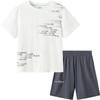 Balabala Boys' Quick-Dry Cooling Short-Sleeved Two-Piece Set