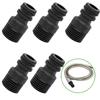 Threaded Fittings Threaded Joint Hydraulics Garden Plastic Quick Coupling Water Pipe 1/2inch 5pcs Faucet Adapter