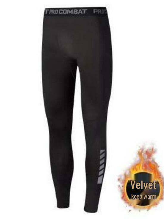 Men's Fleece-Lined Winter Leggings for Sports, Yoga, and Running - High-Elastic, Warm, and Ideal for Autumn/Winter Fitness.