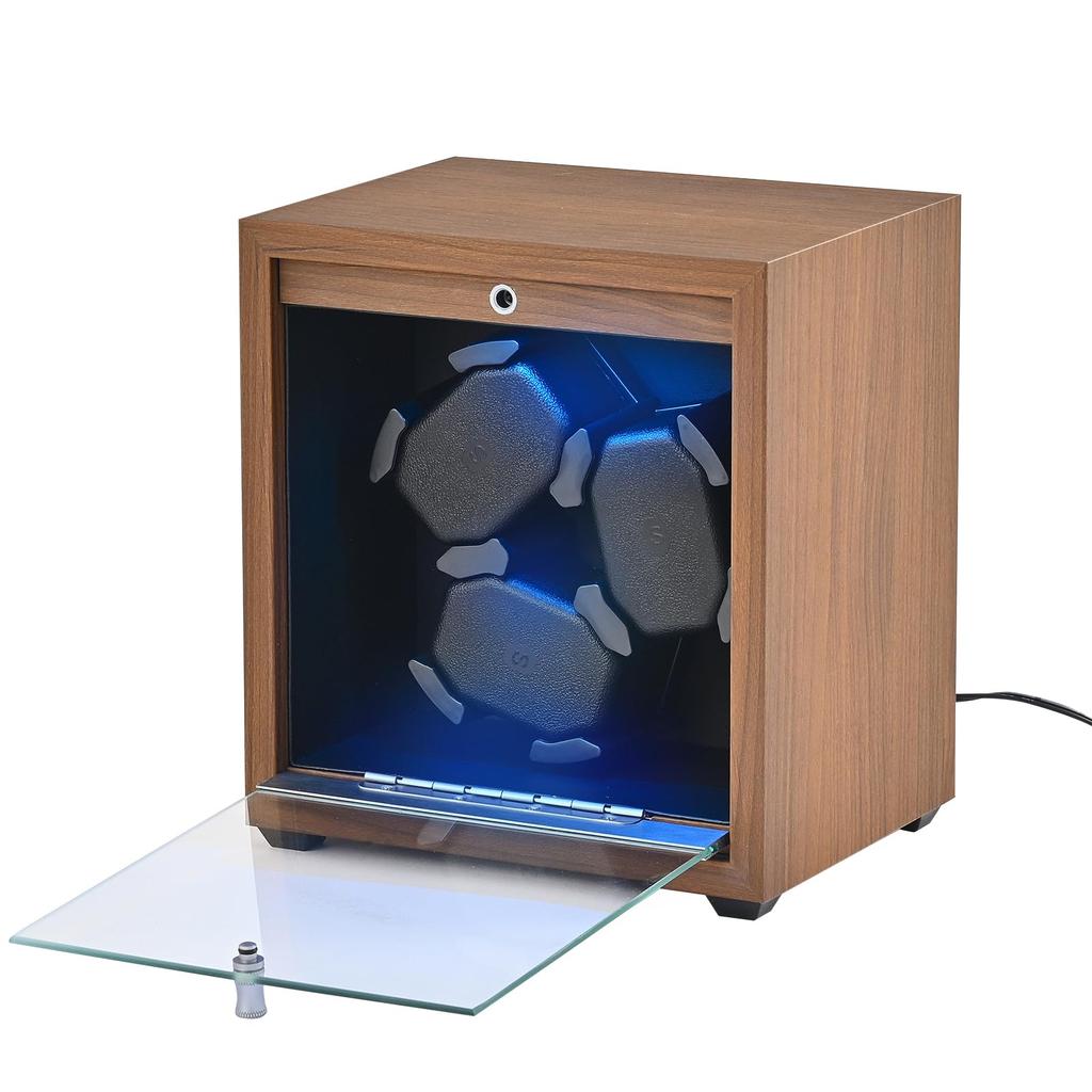 Watch Winder for Automatic Watches 6/4/3/2 Slots Watch Shaker Wooden Box Super Motor Blue LED Light Jewelry Store Display Box