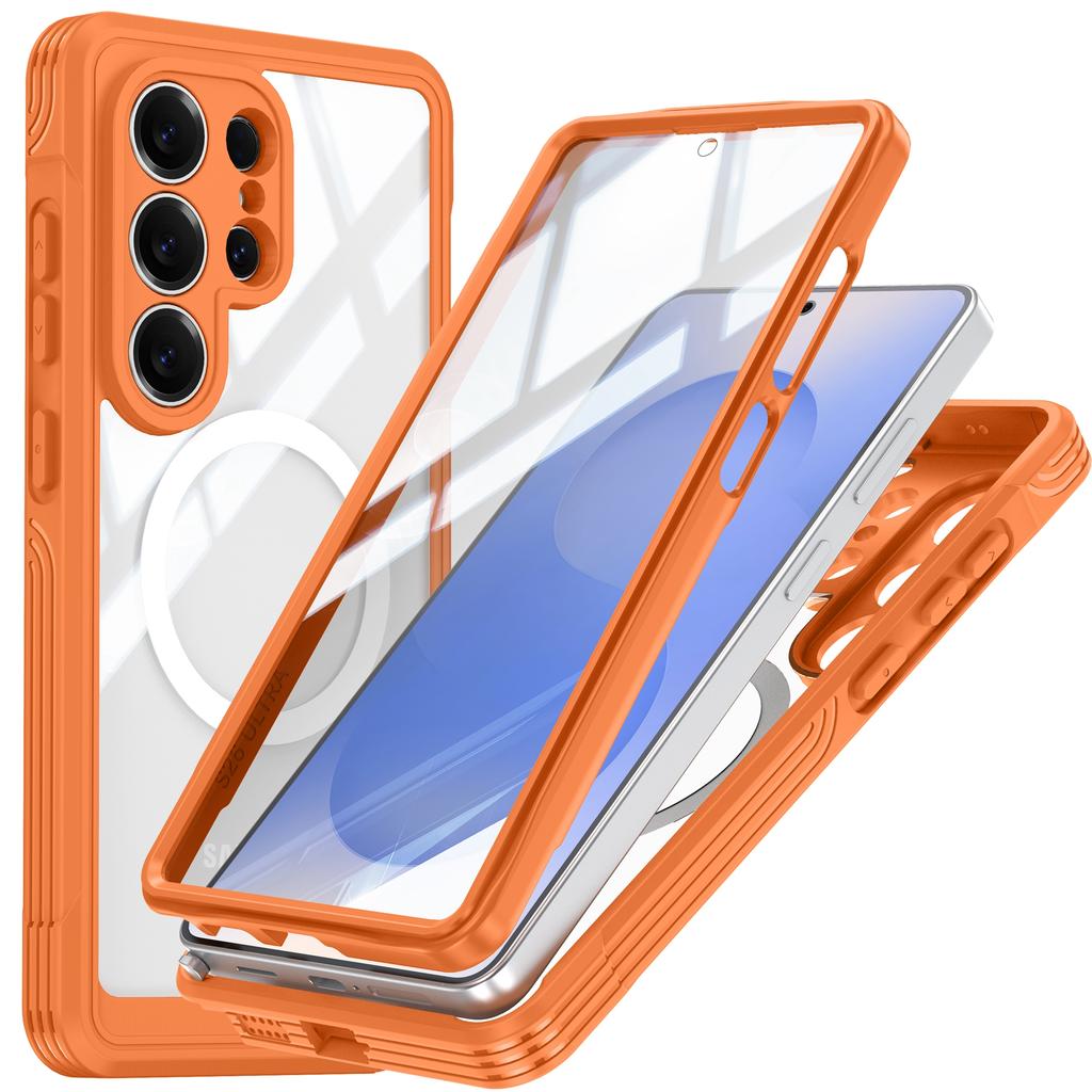 Für Samsung Galaxy S26 Ultra Magnetische Hülle PC + TPU Handyhülle mit Gehärtetem Glas Displayschutzfolie