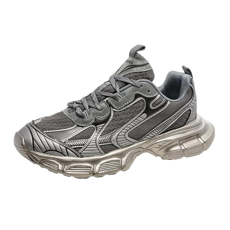 

Мужские модные кроссовки на платформе, теннисные, весенние, для пар, спортивная обувь, трендовая мода, универсальная повседневная обувь, мужские 36 темно серый