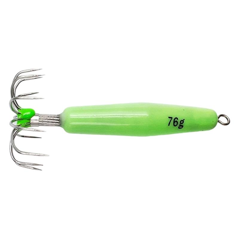 Multiple Hook Squid Fishing Lures Glow In Dark Coating Precisions Weight Marking For Performances