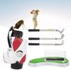 Golf Bag Pen Holder with Clock Card Case Kit for Desk Decoration Golf Gift for Golfer Fans