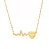 Exquisite Heart-Shaped ECG Necklace with Zirconia for Women - A Heartbeat Love Gift