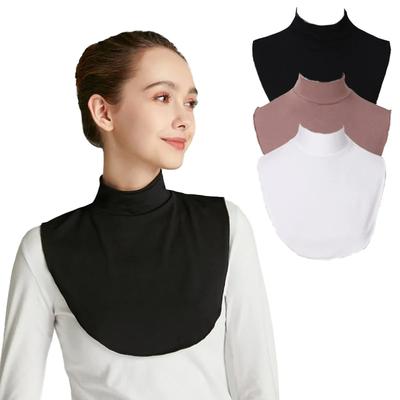 Muslimischer Hijab Nackenschutz Falscher Kragen Rollkragen Hals für Frauen Falsche Hemdkragen Baumwolljersey Einfarbig Modal Rollkragen