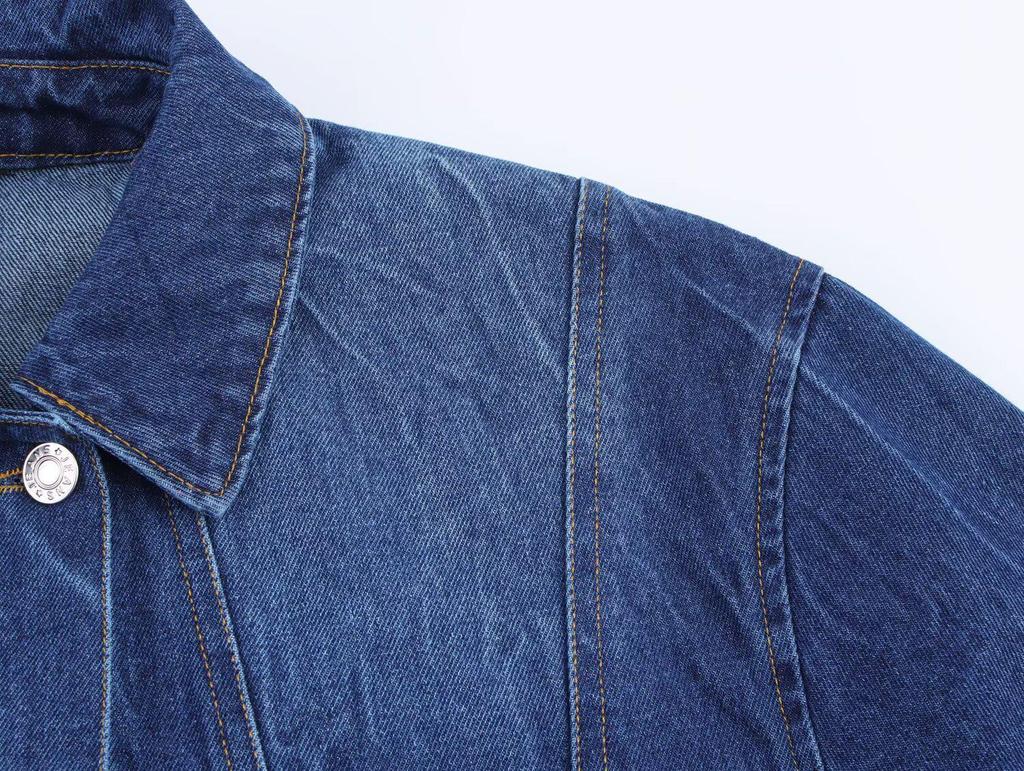 Spring 2025 Women's European & American Style Denim Shirt Jacket with Long Pants