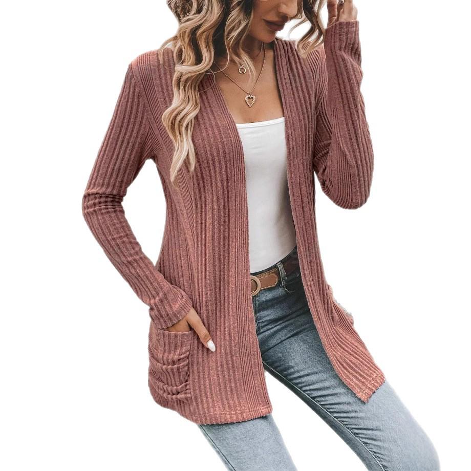 2025 Autumn Fashion Women's Knit Cardigan: Chic Long Sleeve Casual Jacket