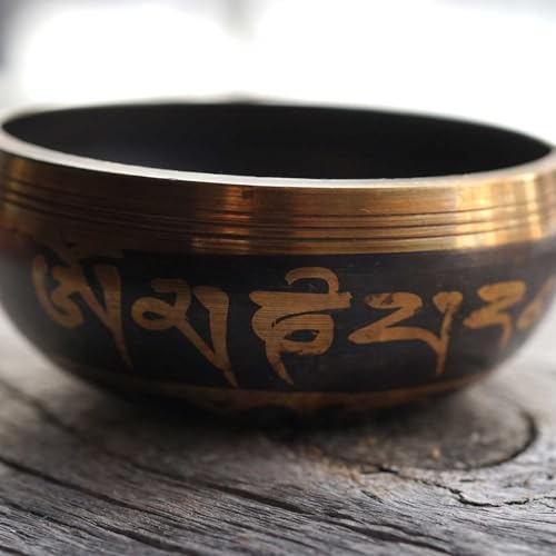 Brass Singing Bowl for Meditation, 10cm Diameter, with Wooden Stick, for Healing, Yoga, and Purification