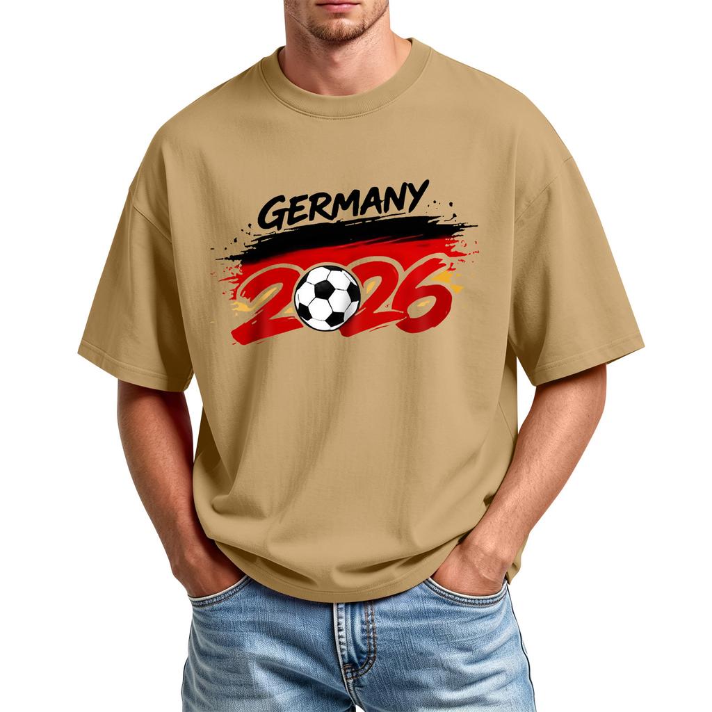 Men's Printed Round Neck T-Shirt Casual Sports Short-Sleeve Top