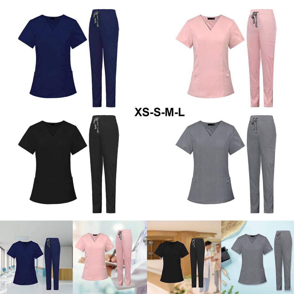 Nursing Uniforms Scrub Set Nurse Workwear Top Pants Female Work Clothing suits
