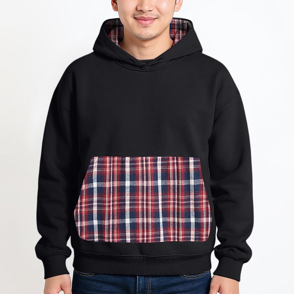 Men's Hooded Sweatshirt, Contrasting Color Sweatshirt, Sports  Loose Casual Jacket