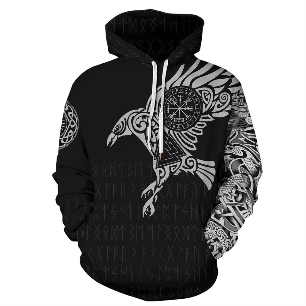 Spring and Autumn Models Trend Personality Creative Series 3D Printing Long-sleeved Sweater Fashion with Pockets Hoodie