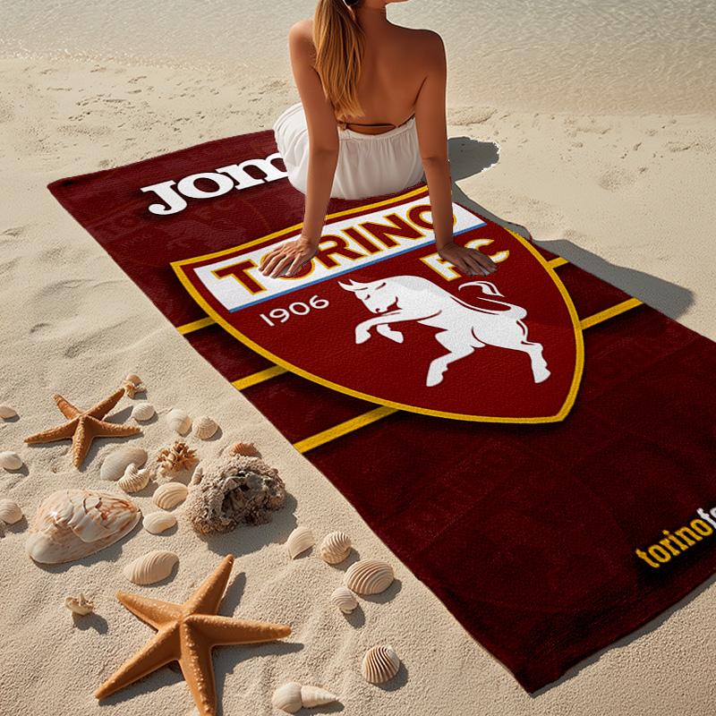 Torino Fc Crest Design Microfiber Beach Towel, Lightweight And Quick-Dry, for Summer Travel, Beach Essential, Swimming Pool