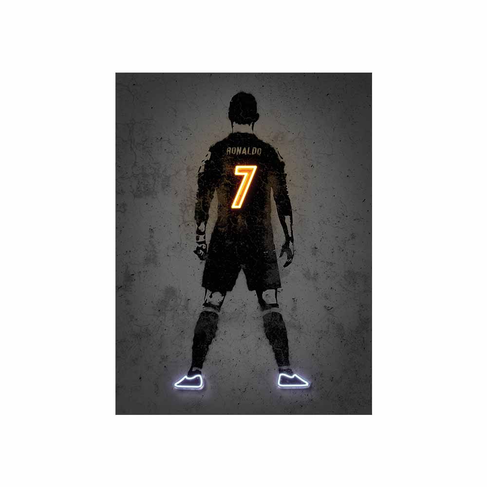 Abstract Football Star Painting Print Canvas Wall Art Poster Soccer Neon Picture for Gym Boy Gift Living Room Home Decor Cuadros