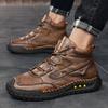2026 New of Men's Boots for Autumn and Winter, Large-sized Retro Men's Leather Boots, Hand-sewn Outdoor Casual Ankle Boots