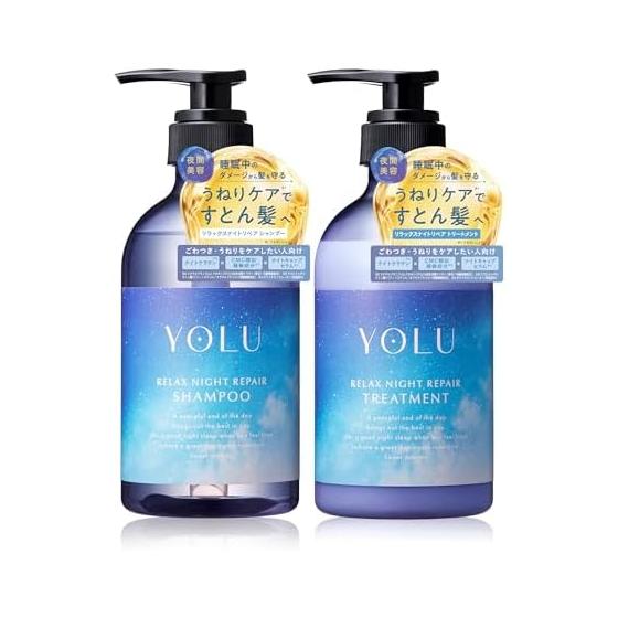 YOLU Shampoo Treatment Set Relaxing Night Repair Night Beauty Swelling Care Damage Repair Friction Care Intensive Repair Skin Care Moisture Pear &