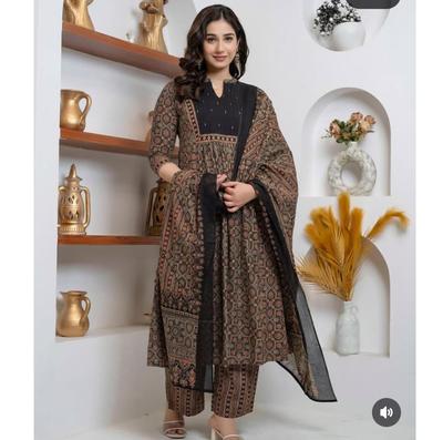 Párty Oblečení Designérská Kurta Kalhoty Set Indické Ženy Bollywood Top Tunika Bavlna Kurti Šaty