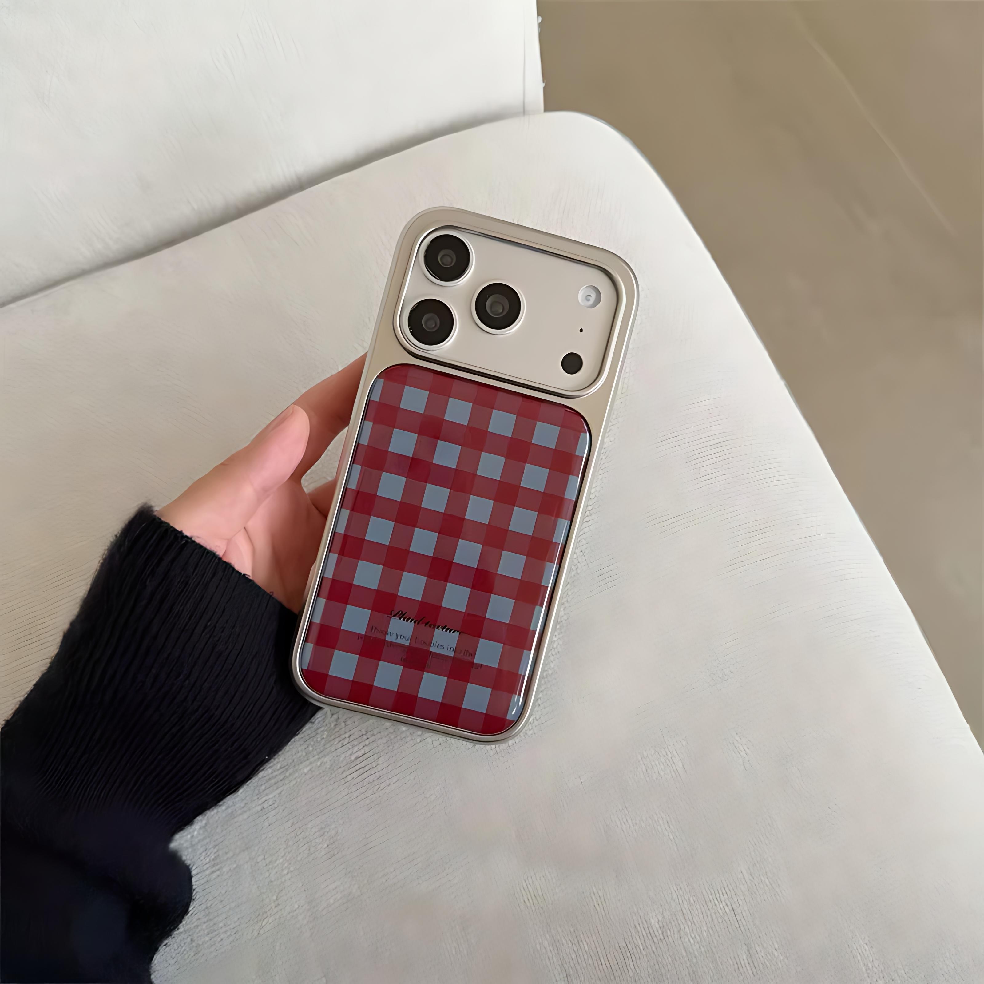 

Black Green Red Checkered Pattern Phone Case for iPhone 17 16e 16 15 14 13 12 11 Air Pro Max X XSMAX 8 7 Plus Luxury Clear Cover iPhone 11