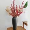 Vaso Moderno Minimalista in Ceramica Nera per Fiori Freschi e Bambù della Fortuna