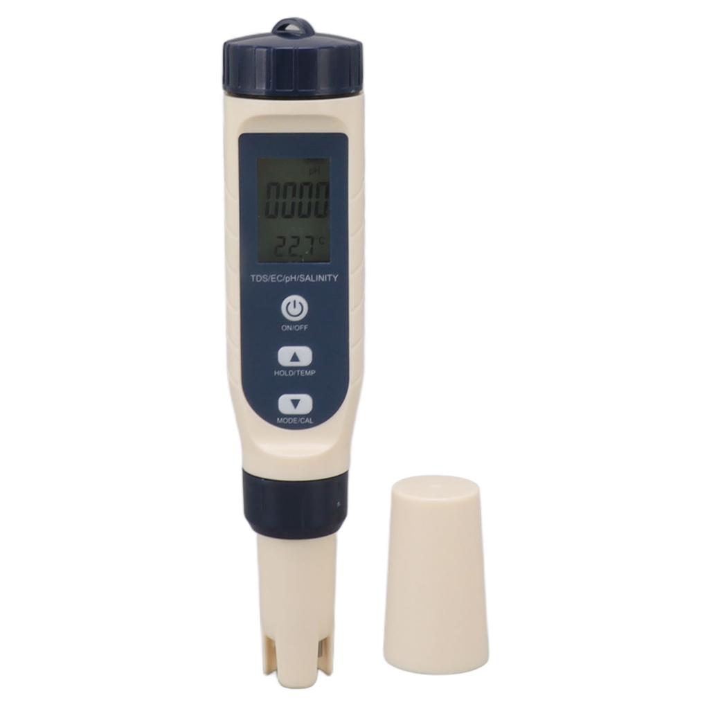 5 In 1 Water Quality Tester TDS EC PH TEMP SALT IP65 Waterproof Multifunction Water Meter with