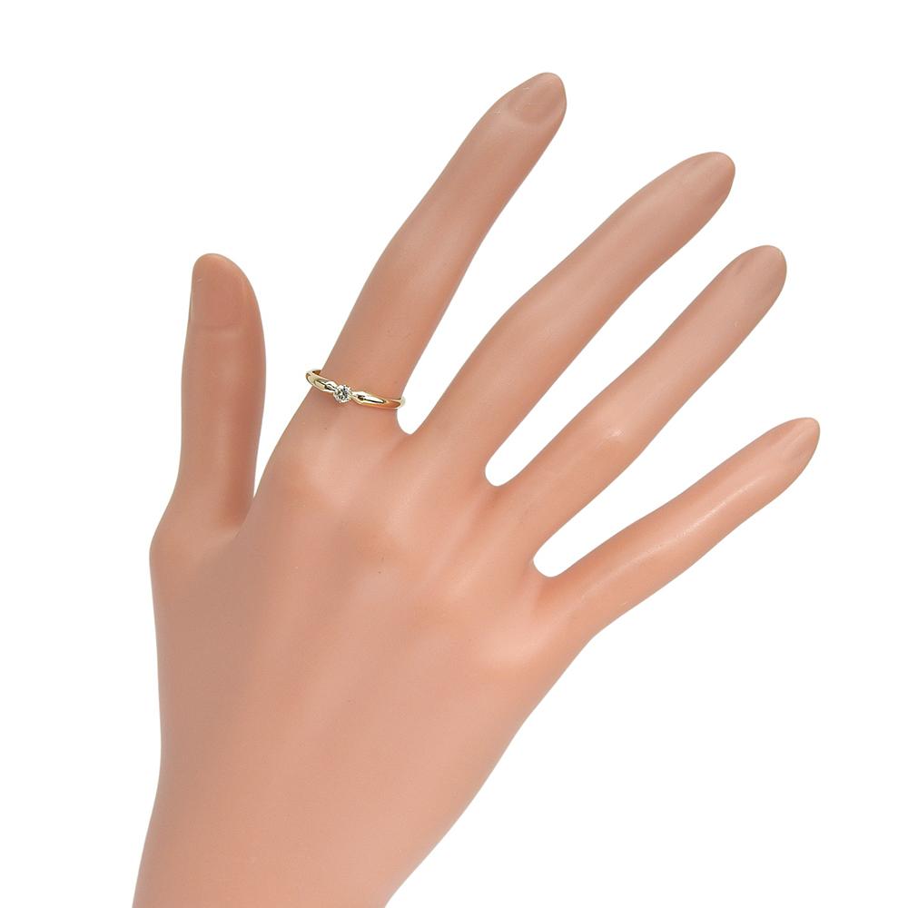 4℃ Ring K18 Yellow Gold/diamond #6.0(US Size) 1.6g Women Used