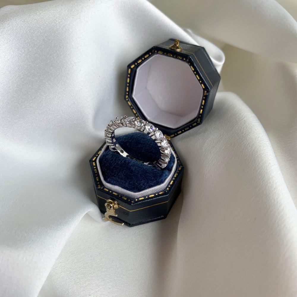 925 Silver Women's Oval Rhombus Diamond Ring - Niche, Light Luxury Design