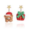 1 Pair/lot Christmas Resin Earrings Christmas Tree Santa Claus Snowman Snowflake Deer Bear Dangle Earrings For Girls Party Gifts