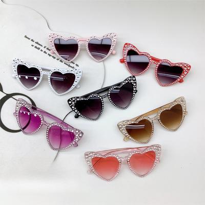 Fashion Cute Heart-Shaped Girls Sunglasses Sunscreen Sunshade Children'S Sunglasses Dance Party Boys Sunglasses Tide