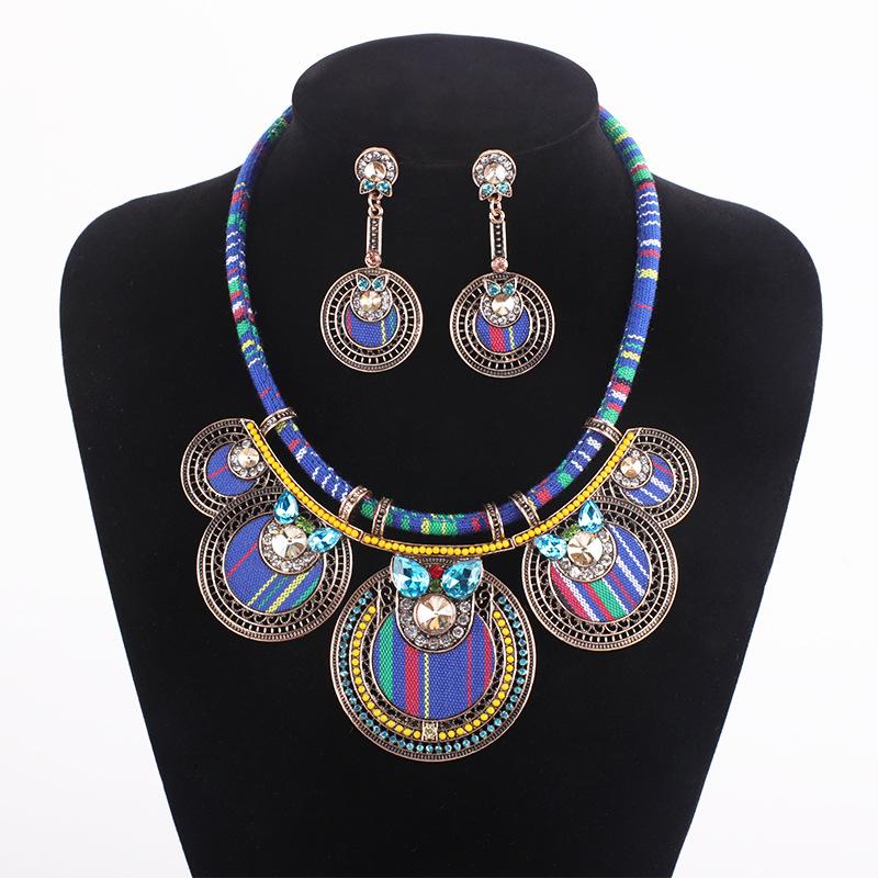 

Преувеличенное ретро сова сплав ожерелье серьги ювелирный набор трансграничные аксессуары