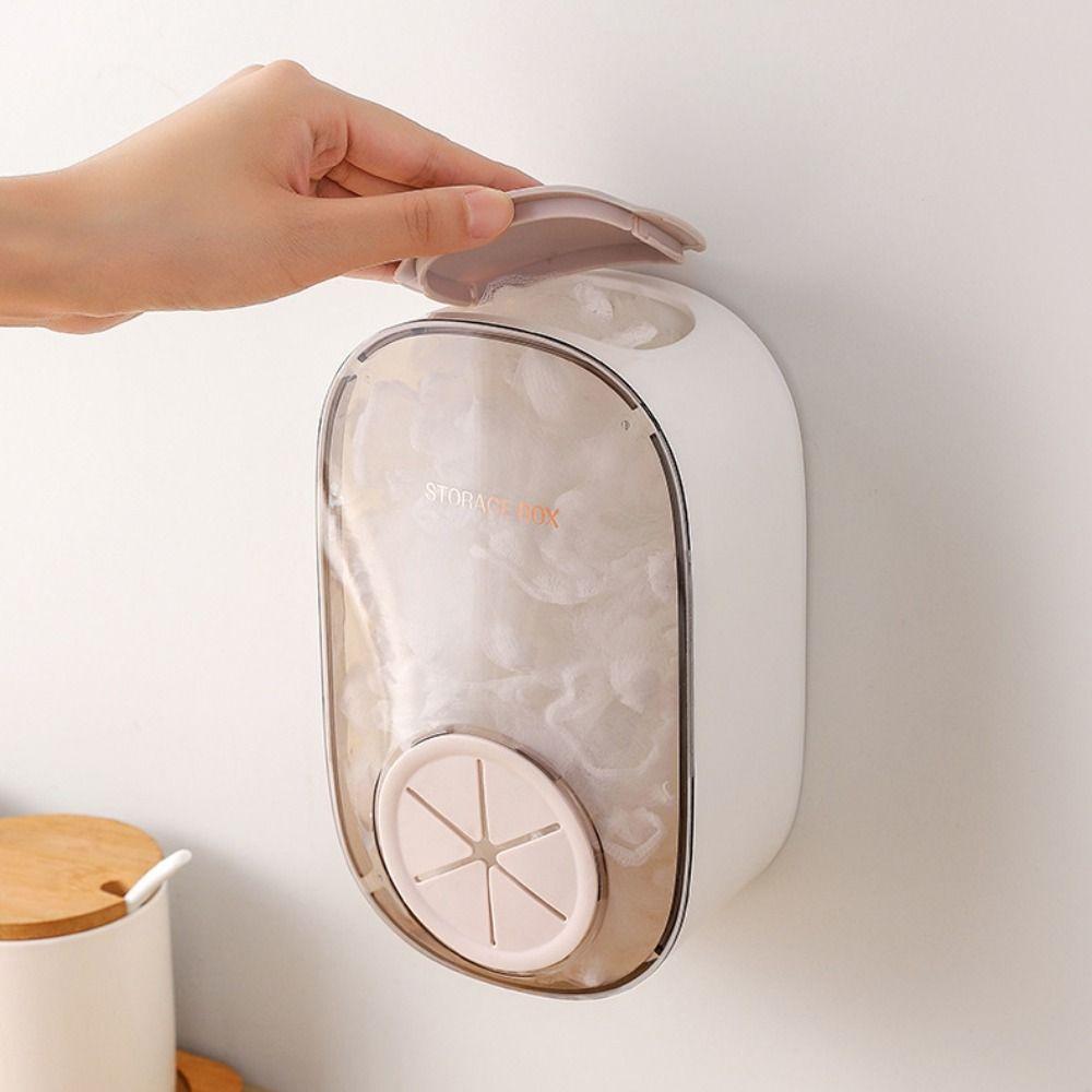 Wall Mounted Elastic Food Covers Storage Box Clear Food Covers Holder