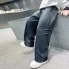Autumn Teens Children Handsome Straight Leg Jeans for Boys Loose Wide-leg Pants Kids Stylish Trendy Trousers