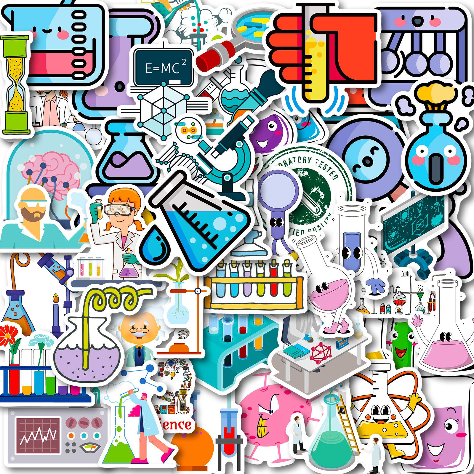 

10/25/50pcs Chemistry Laboratory Graffiti Stickers for Teaching Phone Laptop Guitar Helmet Travel Luggage Skateboard DIY